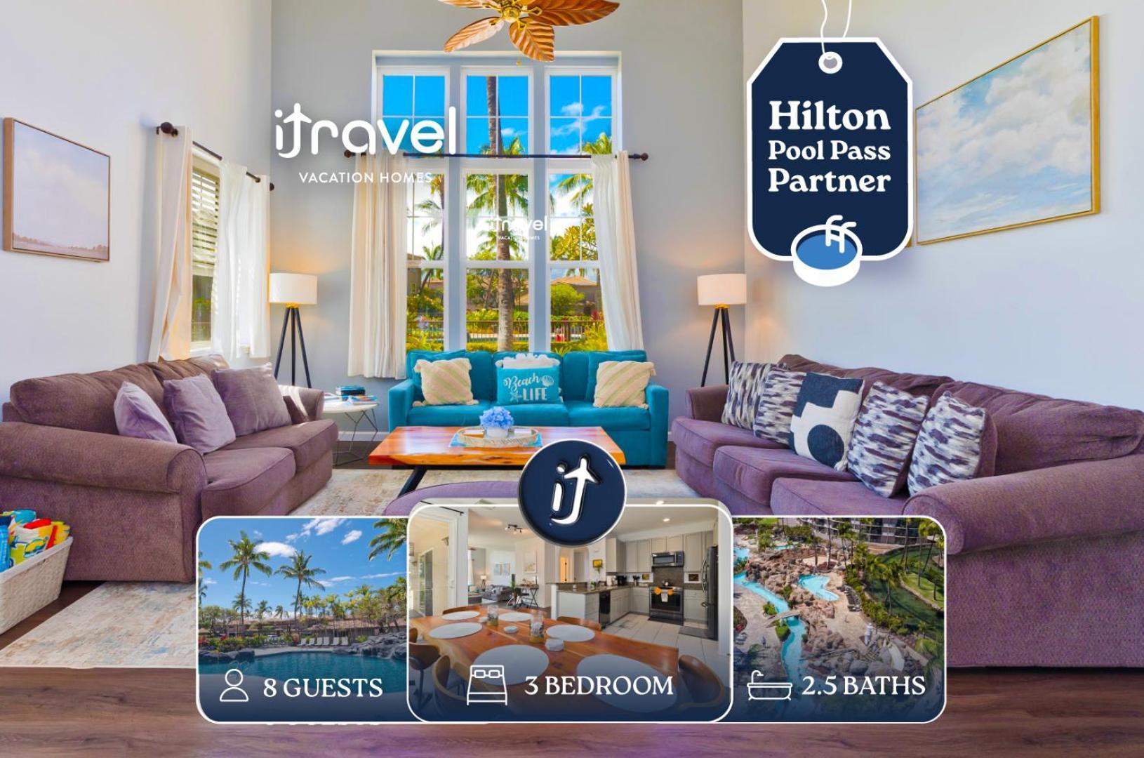 Hilton Pool Pass Included - Stylish Central Villa Mins To Beach Pool & Spa 와이콜로아 빌리지 외부 사진